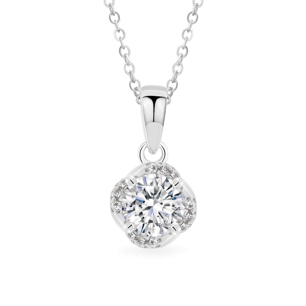 Mặt dây vàng trắng 18K gắn đá CZ DOJI AFPM300472D2CZ1 