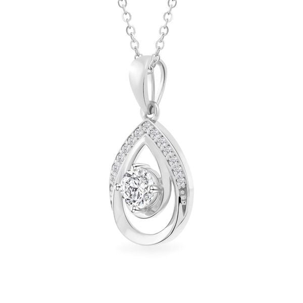 Mặt dây vàng trắng 18K gắn đá CZ DOJI AFPM300486D2CZ1