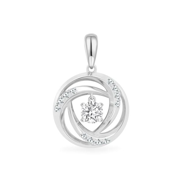 Mặt dây vàng trắng 18K gắn đá CZ DOJI AFPM400018D2CZ1