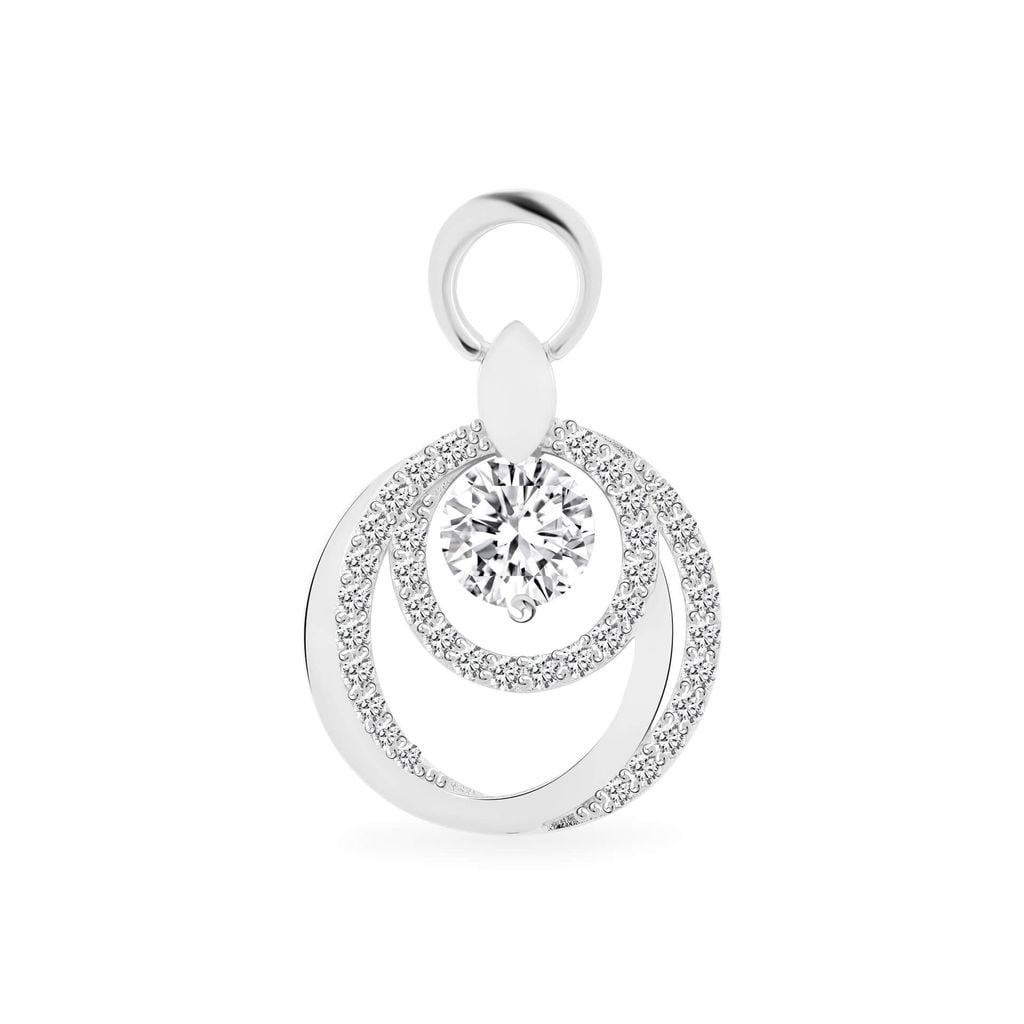 Mặt dây vàng trắng 18K gắn đá CZ DOJI AFPM400197D2CZ1 