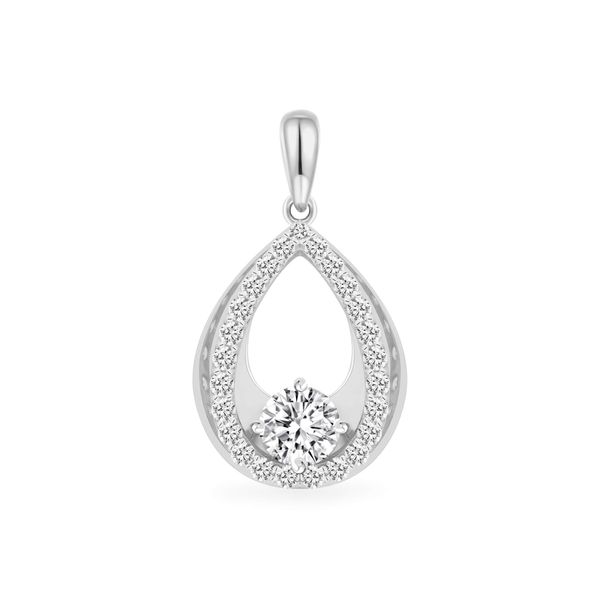 Mặt dây vàng trắng 18K gắn đá CZ DOJI AFPM400287D2CZ1