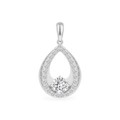 Mặt dây vàng trắng 18K gắn đá CZ DOJI AFPM400287D2CZ1