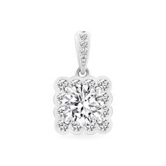 Mặt dây vàng trắng 18K gắn đá CZ DOJI AFPM500138D2CZ1