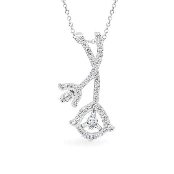 Mặt dây vàng trắng 14K gắn kim cương DOJI AFPR000094F2DA1