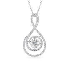 Mặt dây vàng trắng 14K gắn kim cương DOJI AFPR000102F2DA1