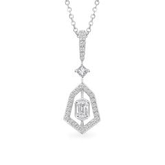 Mặt dây vàng trắng 14K gắn kim cương DOJI AFPR000104F2DA1