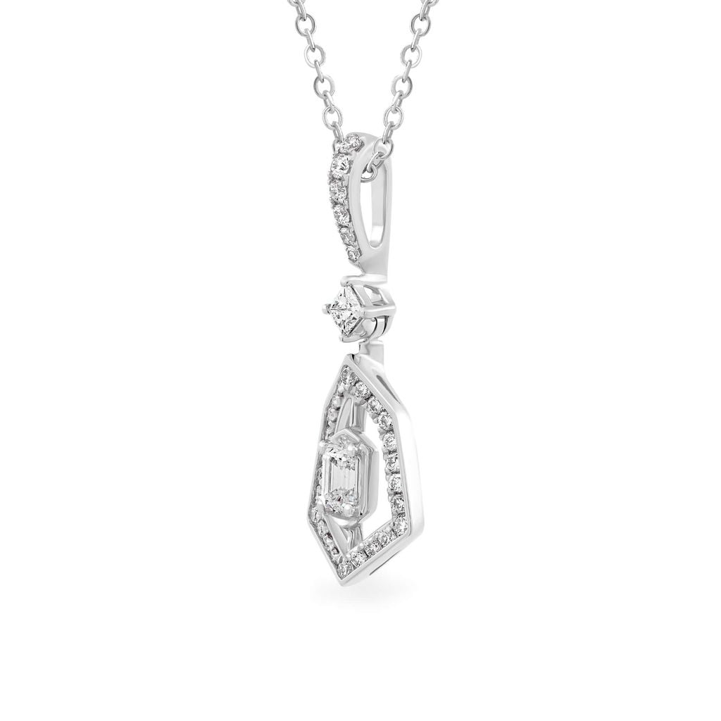 Mặt dây vàng trắng 14K gắn kim cương DOJI AFPR000104F2DA1 