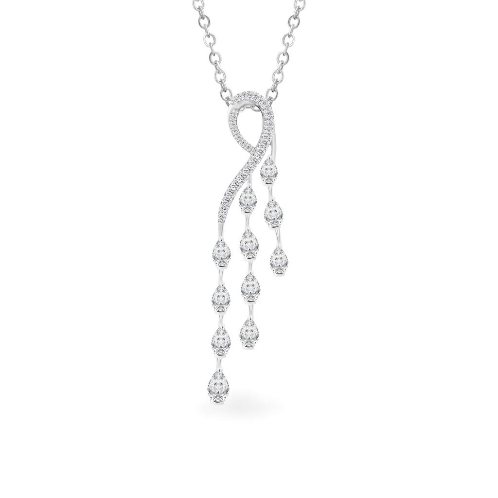 Mặt dây vàng trắng 18K gắn kim cương DOJI AFPR000358D2DA1 