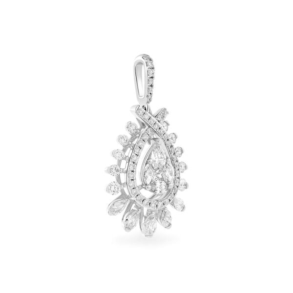 Mặt dây vàng trắng 18K gắn kim cương DOJI AFPR000372D2DA1