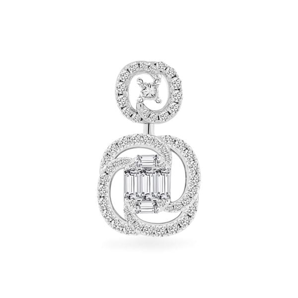 Mặt dây vàng trắng 18K gắn kim cương DOJI AFPR000438D2DA1