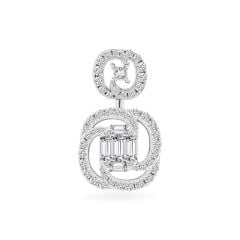 Mặt dây vàng trắng 18K gắn kim cương DOJI AFPR000438D2DA1