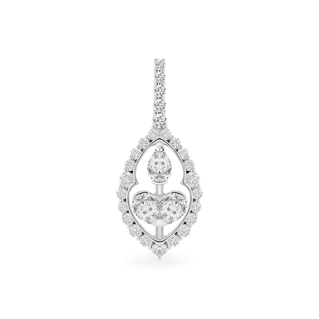 Mặt dây vàng trắng 18K gắn kim cương DOJI AFPR000441D2DA1 