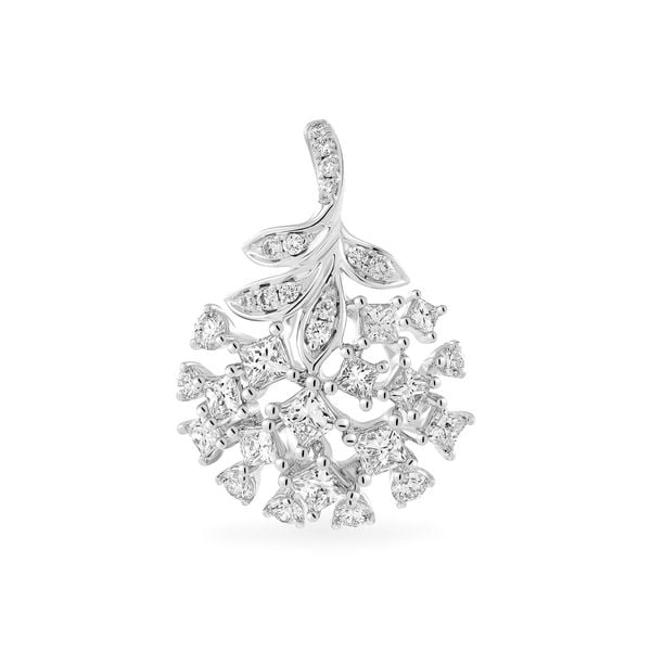 Mặt dây vàng trắng 18K gắn kim cương DOJI AFPR000442D2DA1