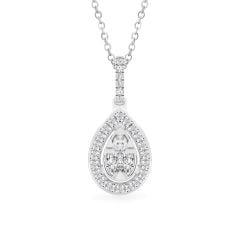 Mặt dây vàng trắng 14K gắn kim cương DOJI AFPR000510F2DA1