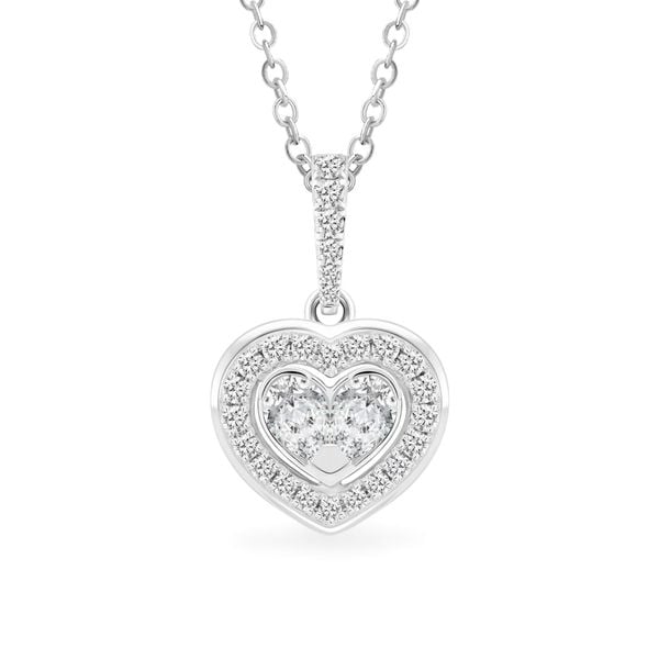 Mặt dây vàng trắng 14K gắn kim cương DOJI AFPR000512F2DA1