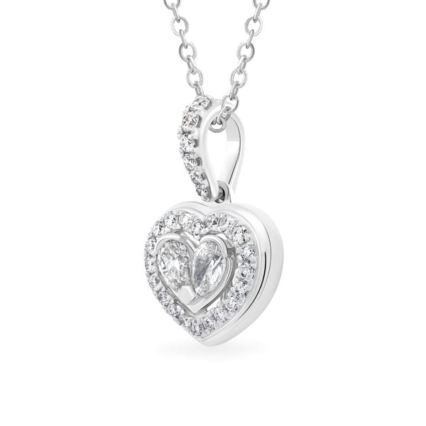 Mặt dây vàng trắng 14K gắn kim cương DOJI AFPR000512F2DA1