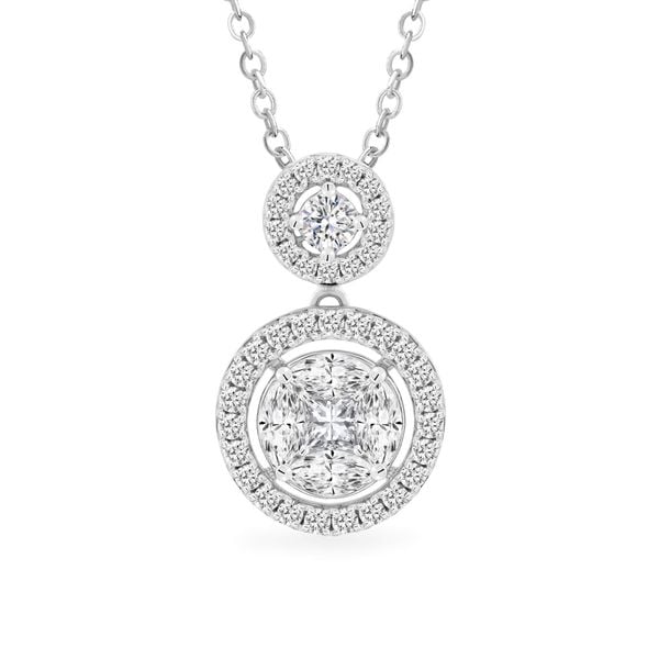 Mặt dây vàng trắng 14K gắn kim cương DOJI AFPR000514F2DA1