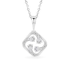 Mặt dây vàng trắng 14K gắn kim cương DOJI AFPR000527F2DA1