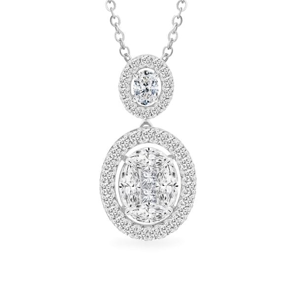Mặt dây vàng trắng 14K gắn kim cương DOJI AFPR000530F2DA1