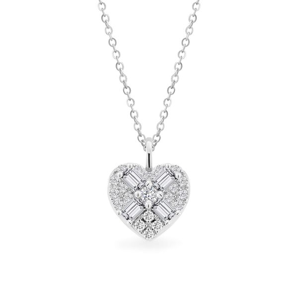 Mặt dây vàng trắng 14K gắn kim cương DOJI AFPR800039F2DA1