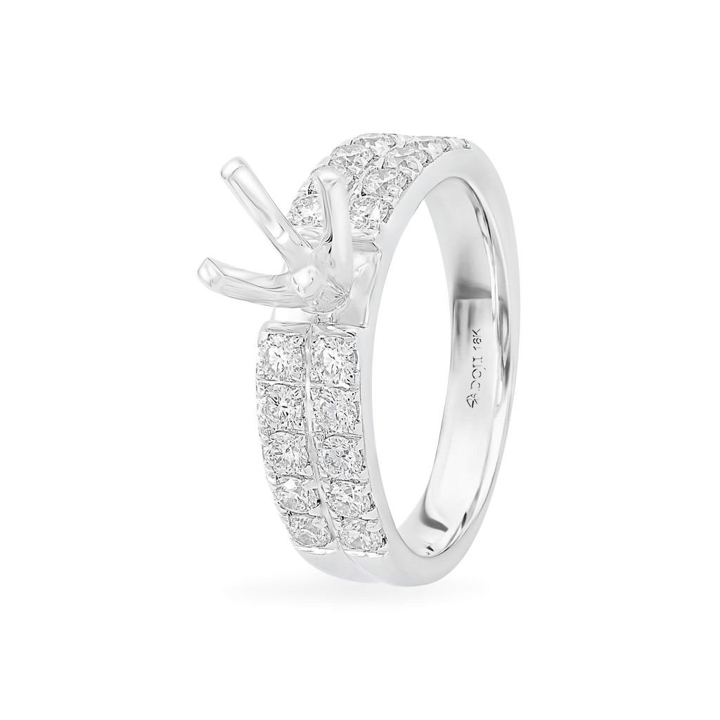 Ổ nhẫn nữ vàng trắng 18K DOJI AFRA000031D2KK1 