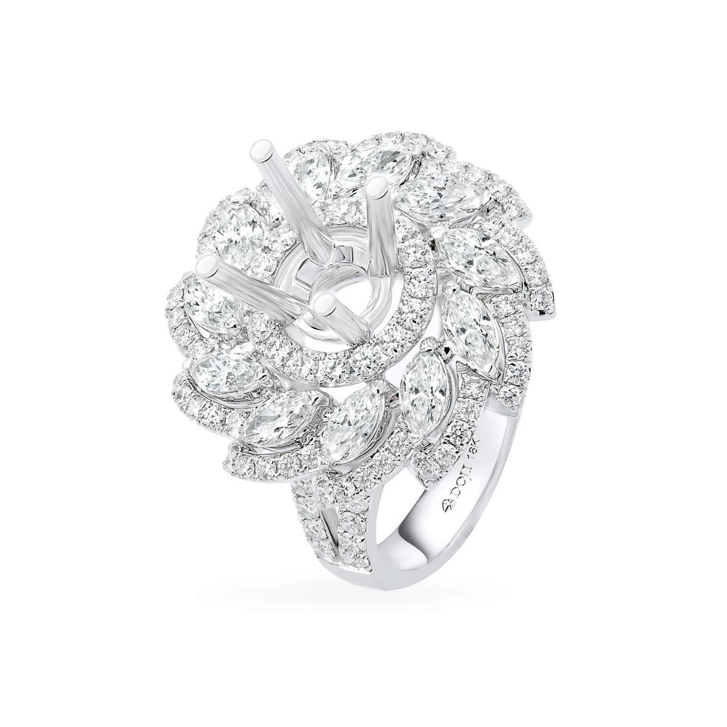 Ổ nhẫn nữ vàng trắng 18K DOJI AFRA000045D2KK1 