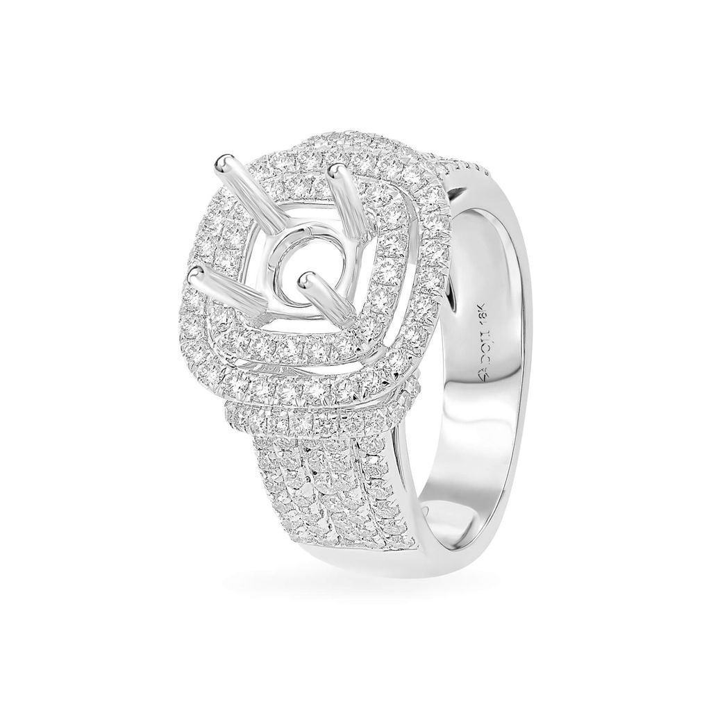 Ổ nhẫn nữ vàng trắng 18K DOJI AFRA000051D2KK1 