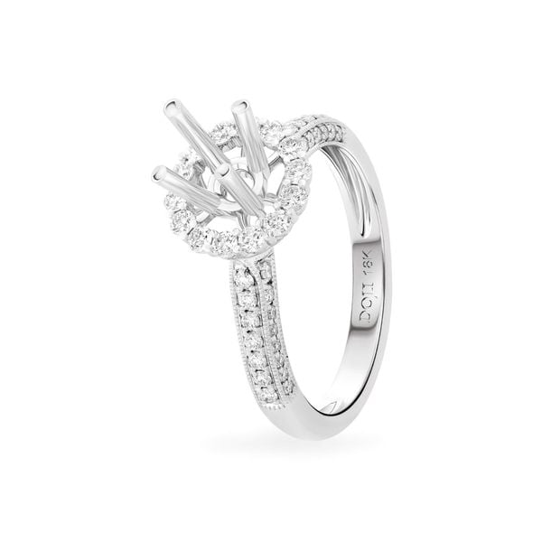Ổ nhẫn nữ vàng trắng 18K DOJI AFRA000310D2KK1