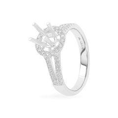 Ổ nhẫn nữ vàng trắng 18K DOJI AFRA000114D2KK1