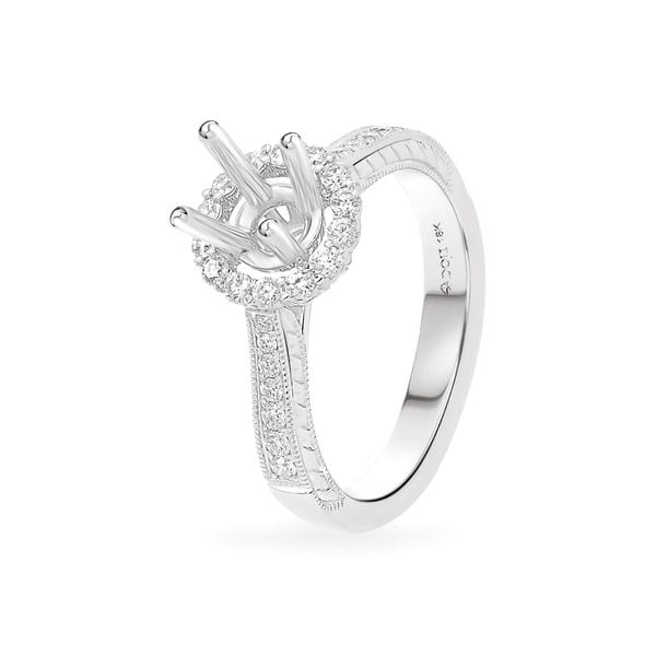 Ổ nhẫn nữ vàng trắng 18K DOJI AFRA000285D2KK1