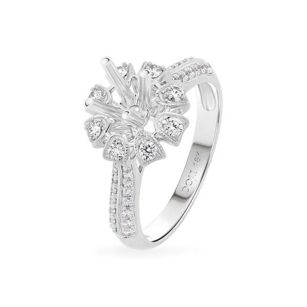 Ổ nhẫn vàng trắng 18K DOJI AFRA000290D2KK1