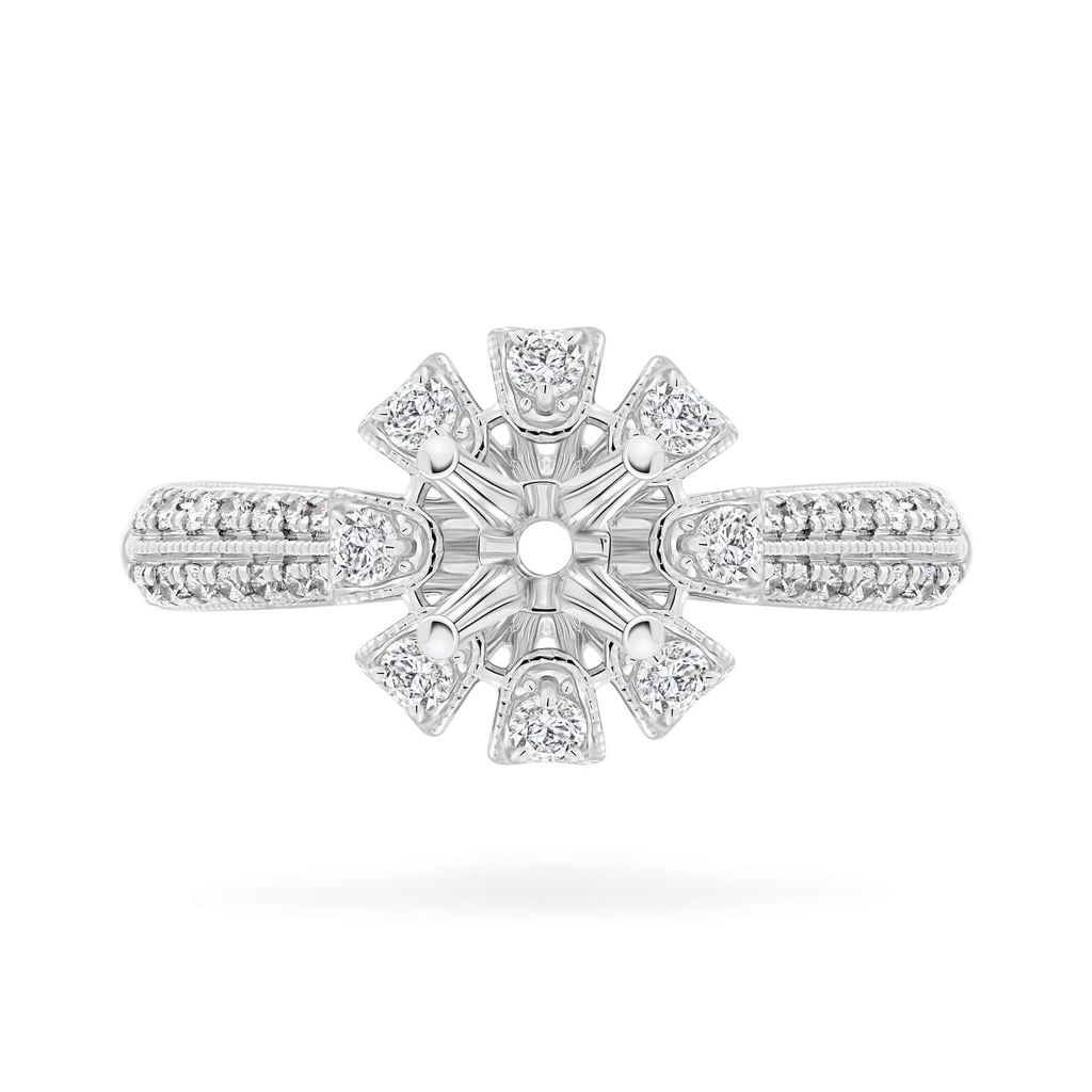 Ổ nhẫn vàng trắng 18K DOJI AFRA000290D2KK1 