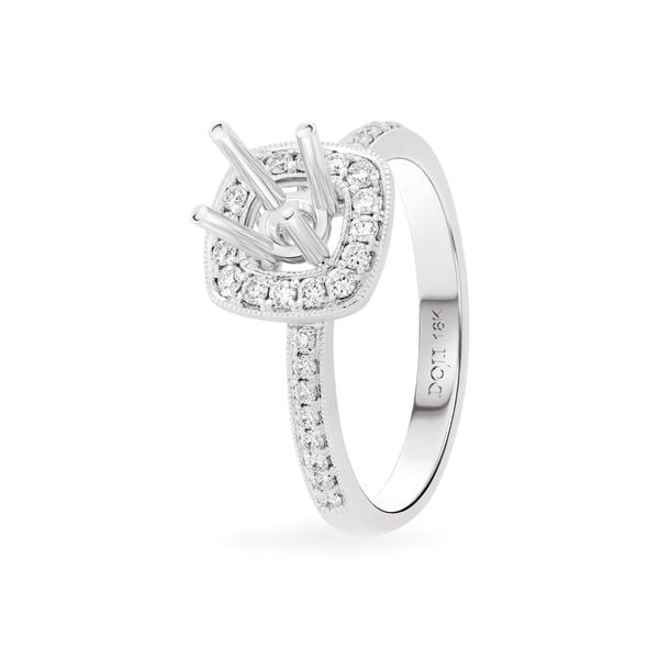 Ổ nhẫn vàng trắng 18K DOJI AFRA000295D2KK1