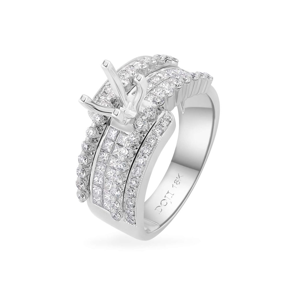 Ổ nhẫn vàng trắng 18K DOJI AFRA000304D2KK1 