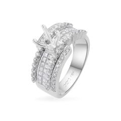 Ổ nhẫn vàng trắng 18K DOJI AFRA000304D2KK1