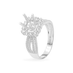 Ổ nhẫn nữ vàng trắng 18K DOJI AFRA000319D2KK1