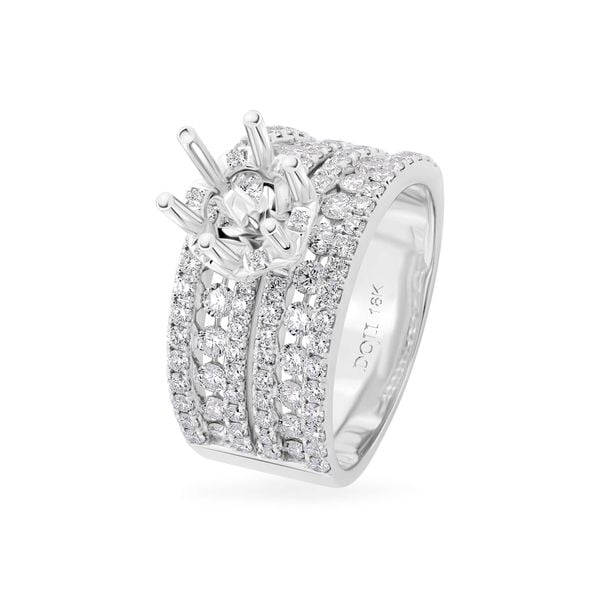 Ổ nhẫn vàng trắng 18K DOJI AFRA000326D2KK1