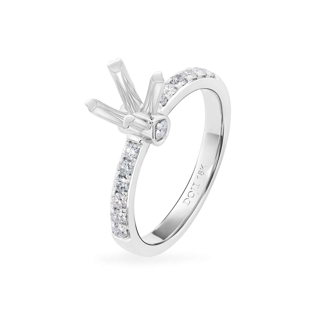 Ổ nhẫn vàng trắng 18K DOJI AFRA000370D2KK1 