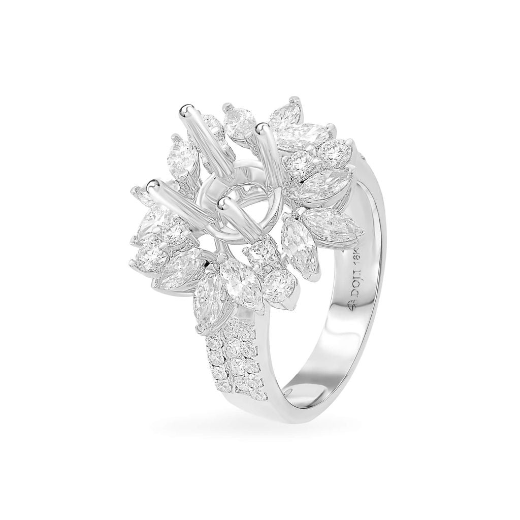 Ổ nhẫn nữ vàng trắng 18K DOJI AFRA000384D2KK1 