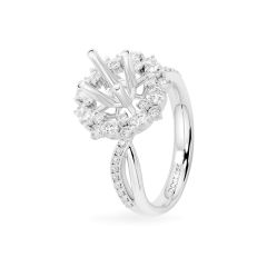 Ổ nhẫn vàng trắng 18K DOJI AFRA000404D2KK1