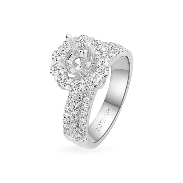 Ổ nhẫn vàng trắng 18K DOJI AFRA000443D2KK1