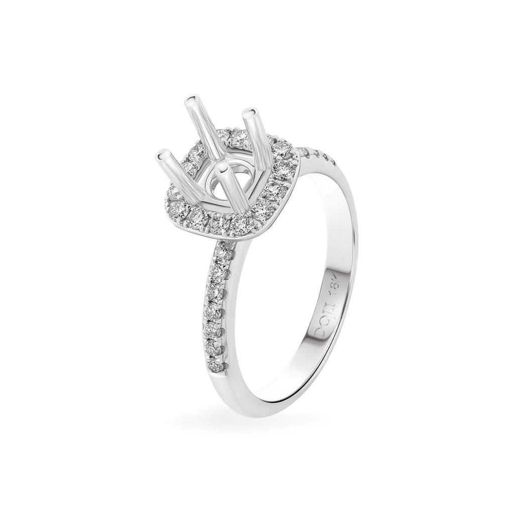 Ổ nhẫn vàng trắng 18K DOJI AFRA002757D2KK1 