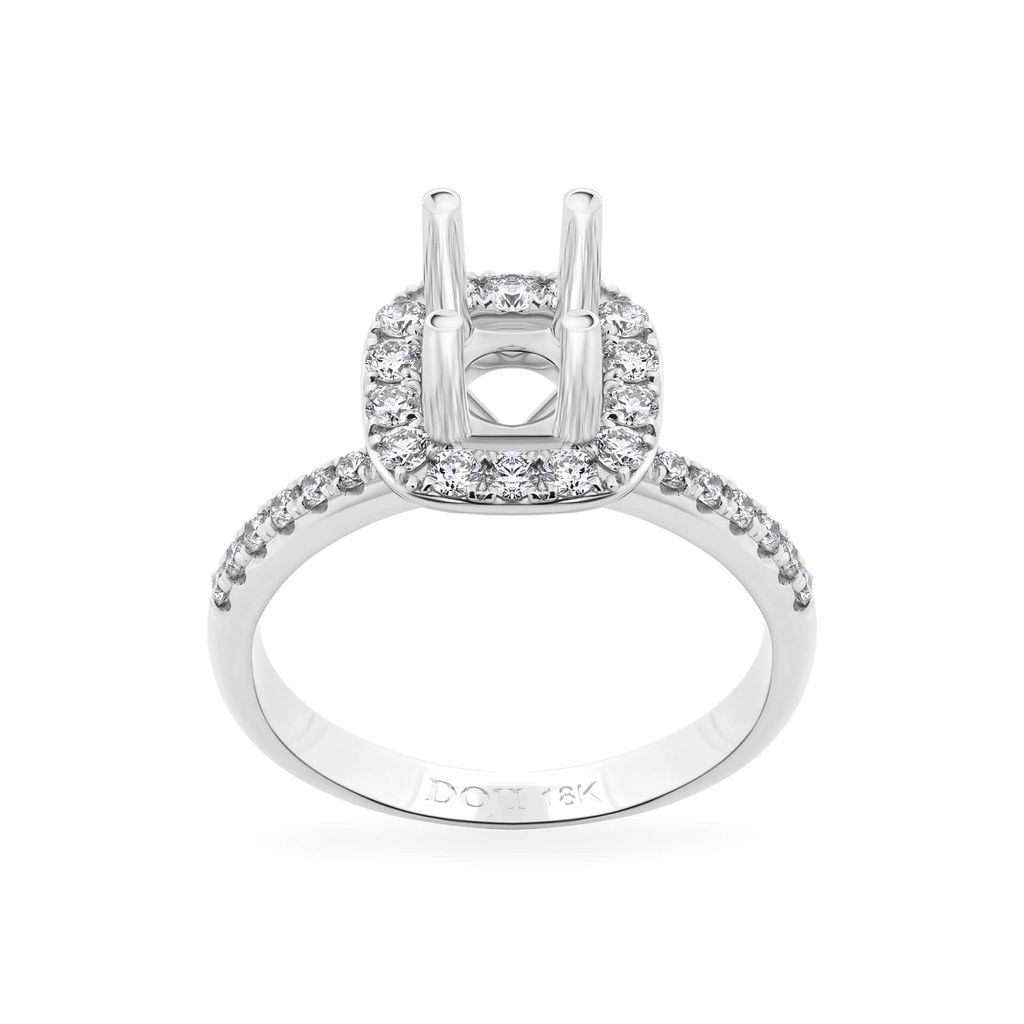 Ổ nhẫn vàng trắng 18K DOJI AFRA002757D2KK1 