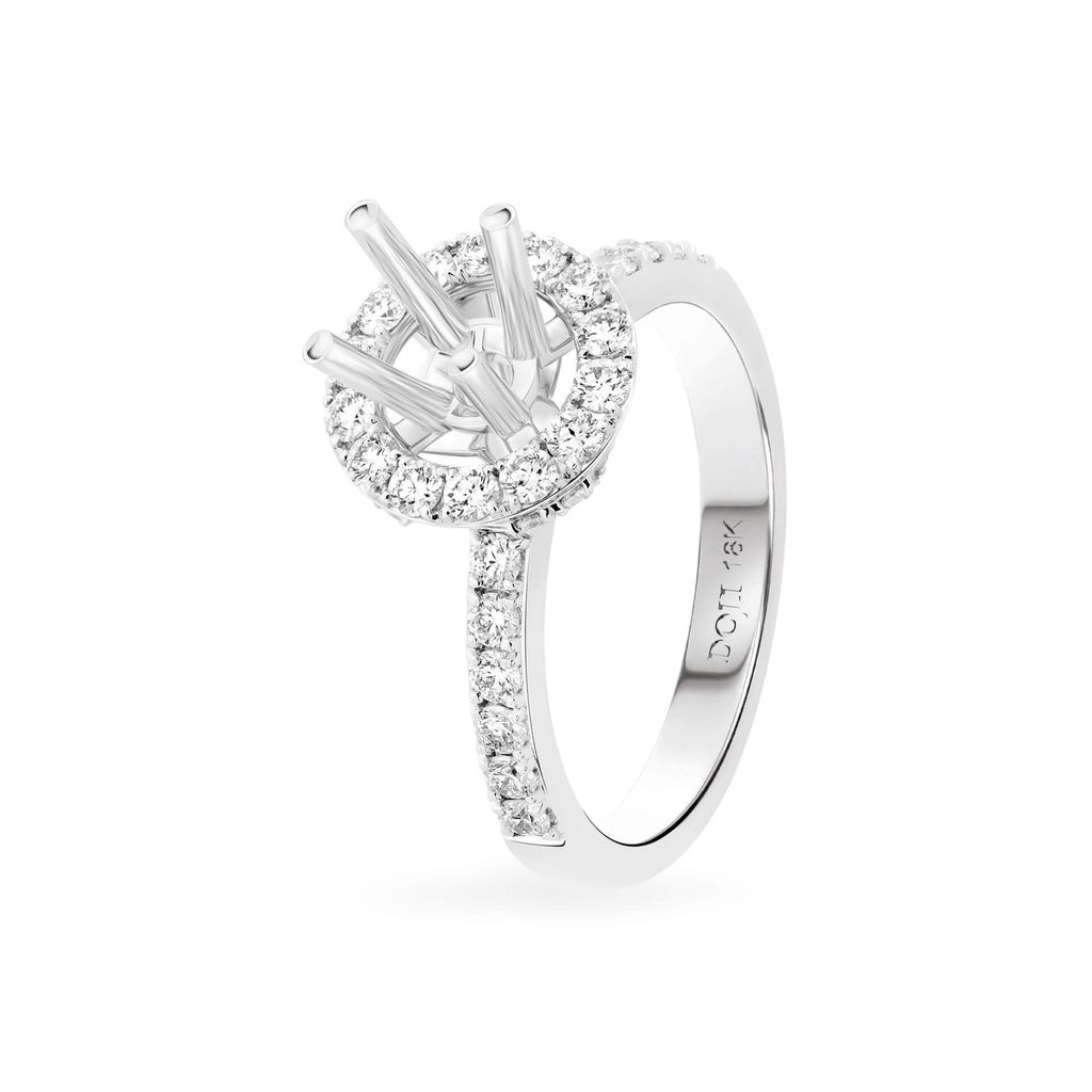 Ổ nhẫn nữ vàng trắng 18K DOJI AFRA100038D2KK1 
