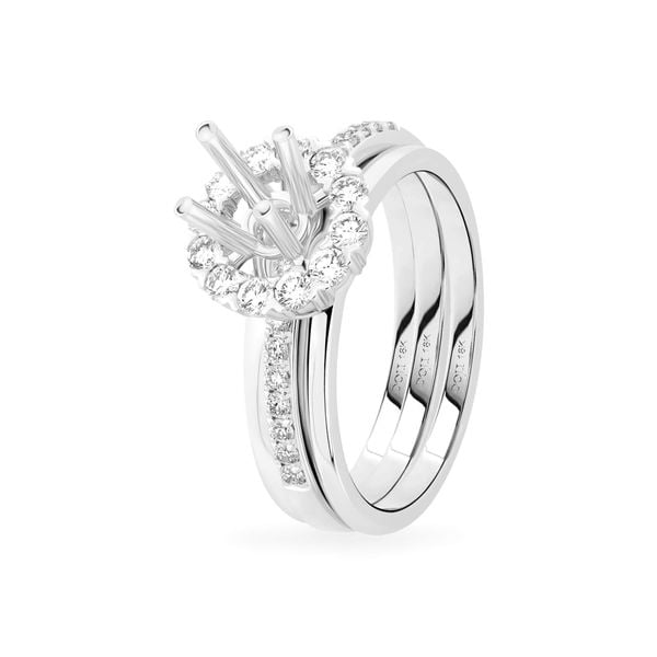 Ổ nhẫn nữ vàng trắng 18K DOJI AFRA100050D2KK1