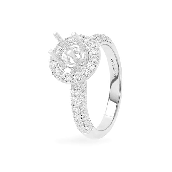 Ổ nhẫn nữ vàng trắng 18K DOJI AFRA100054D2KK1