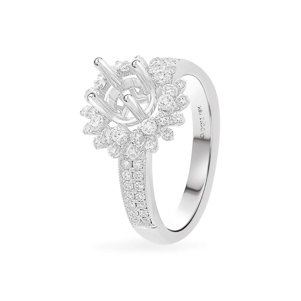 Ổ nhẫn nữ vàng trắng 18K DOJI AFRA100059D2KK1 