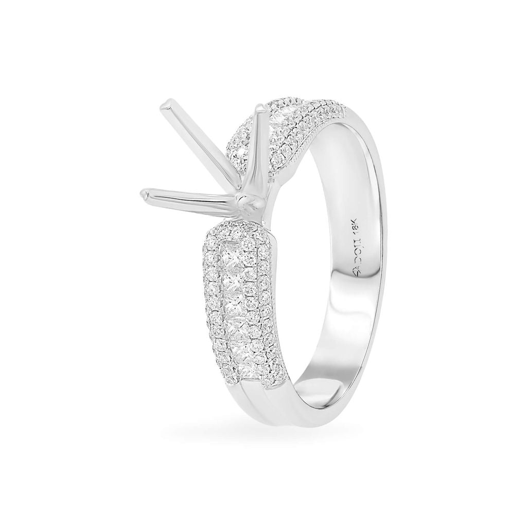 Ổ nhẫn nữ vàng trắng 18K DOJI AFRA100096D2KK1 