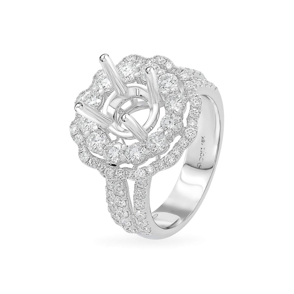 Ổ nhẫn nữ vàng trắng 18K DOJI AFRA100097D2KK1 