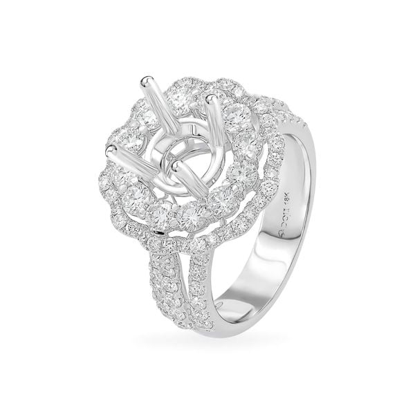 Ổ nhẫn nữ vàng trắng 18K DOJI AFRA100097D2KK1